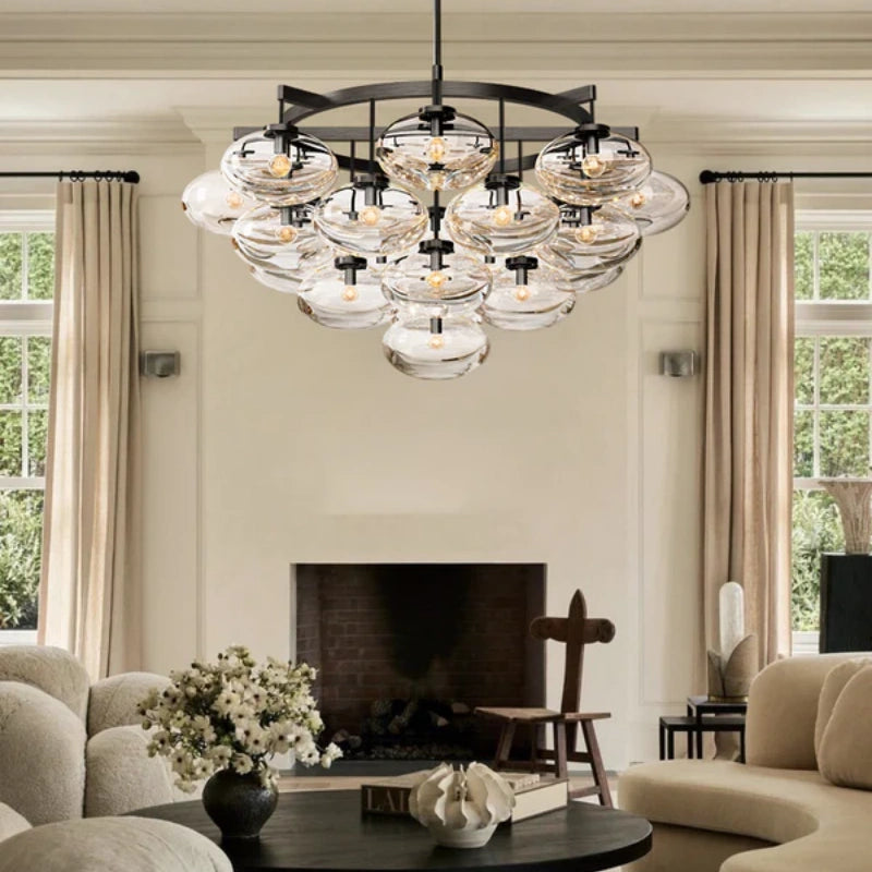 Cabrlet Clear Glass Round Chandelier 48"