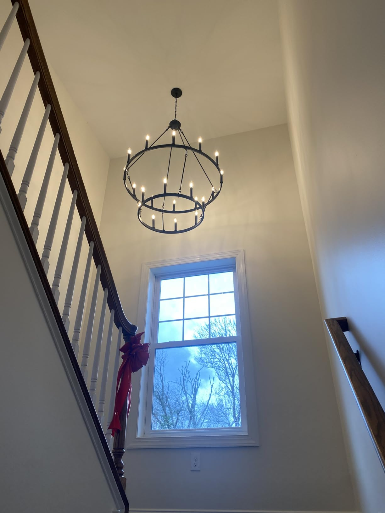 Camina Vintage Filament Two-Tier Round Chandelier 71"