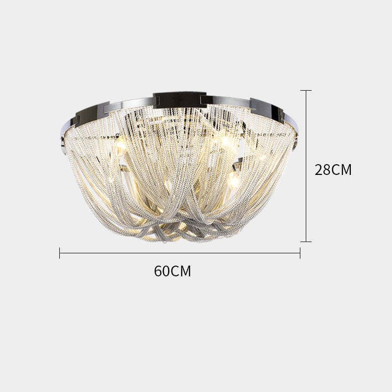 Kevin Glenn Aluminum Chain Tassel Ceiling Light Chandelier Kevinstudiolives Diameter 23.6"  