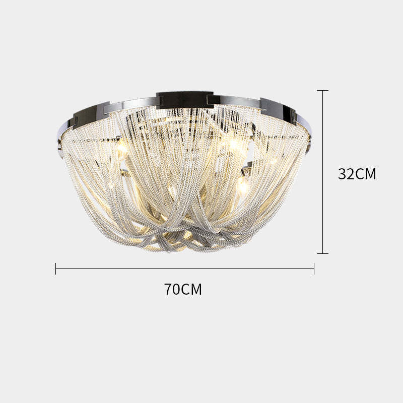 Kevin Glenn Aluminum Chain Tassel Ceiling Light Chandelier Kevinstudiolives Diameter 27.5"  