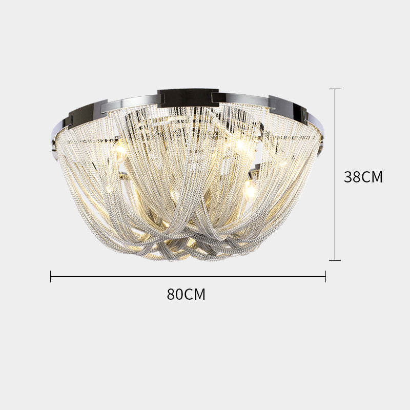 Kevin Glenn Aluminum Chain Tassel Ceiling Light Chandelier Kevinstudiolives Diameter 31.4"  