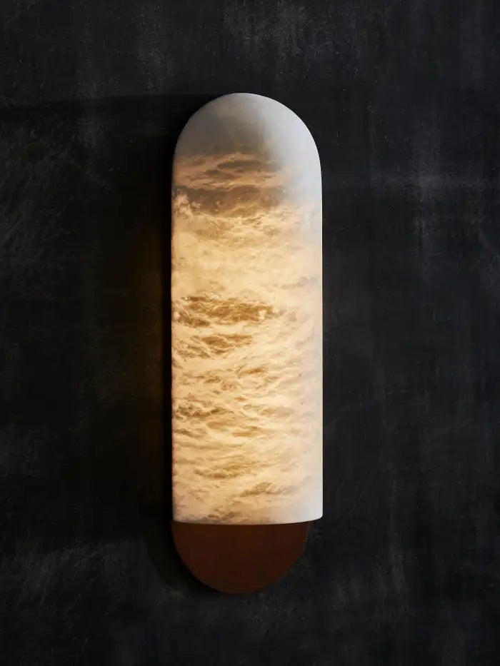 Alabaster Curved and Elongated Wall Sconces Wall Light Fixtures Kevin Studio Inc   