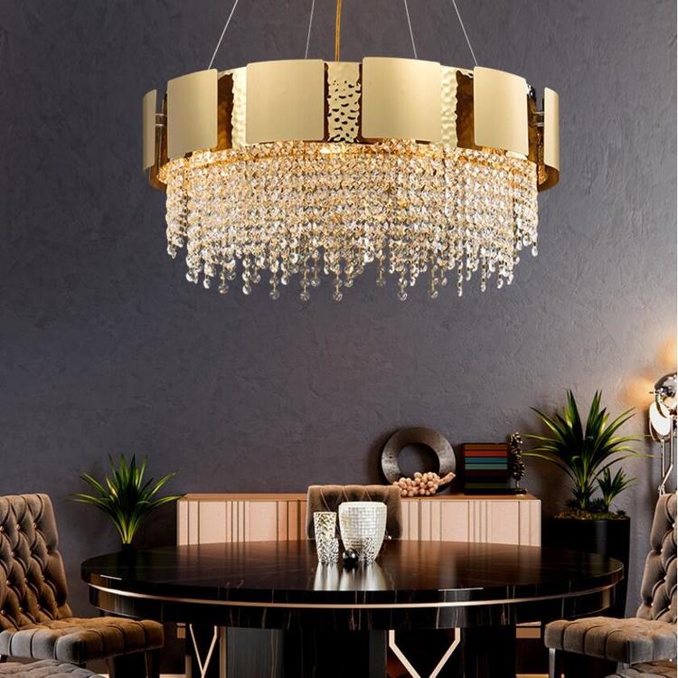 Kevin Kimbra Crystal Chandelier, Stainless Steel Pendant Light Chandelier for Room Chandeliers Kevinstudiolives Diameter 60 cm ( 23.4 in )  