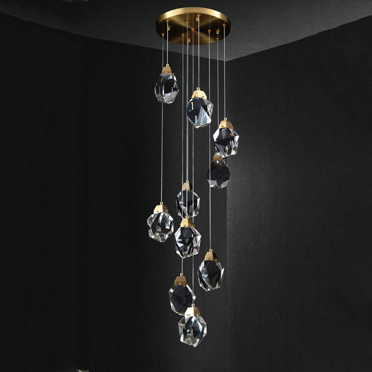 Masonry Faceted Crystal Prisms Chandelier Chandelier Kevin Studio 10- lights  