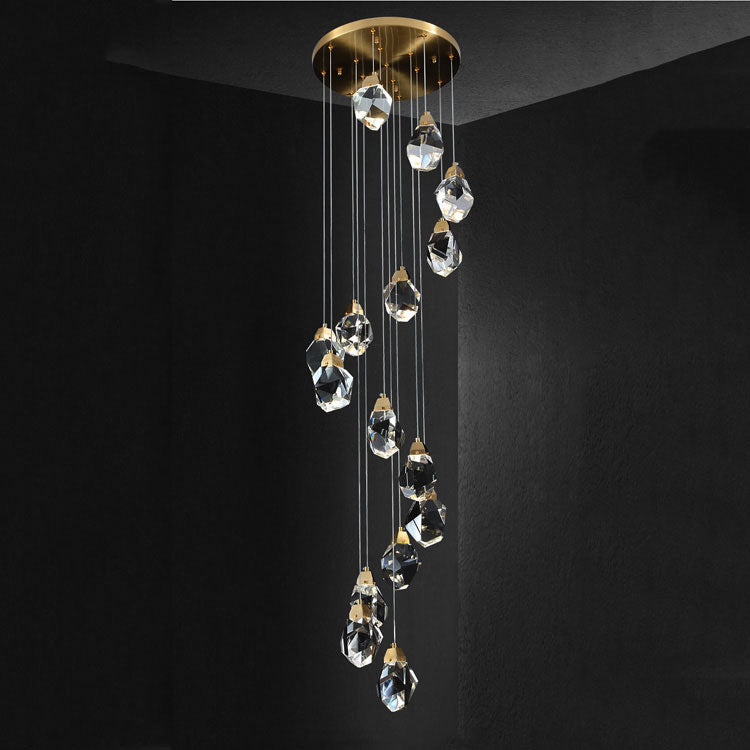 Masonry Faceted Crystal Prisms Chandelier Chandelier Kevin Studio 15- lights  