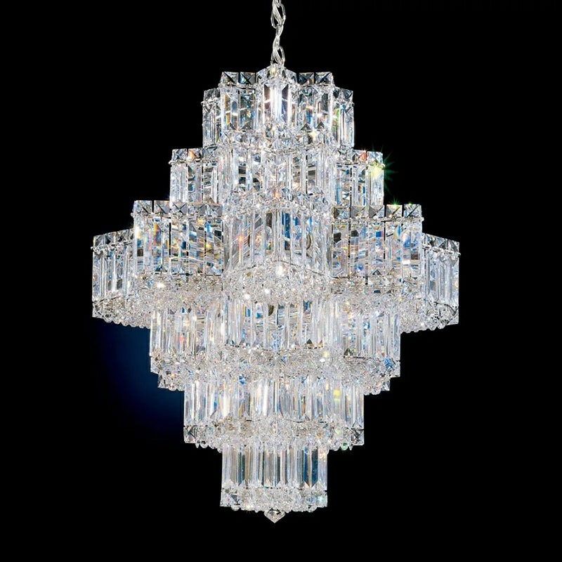 Fashion Star Shaped Chandelier Crystal Ceiling Light Fixture For Small Living Room/ Bedroom Chandeliers Kevinstudiolives 6 Layers / D23.6"*H29.5" Warm Light 
