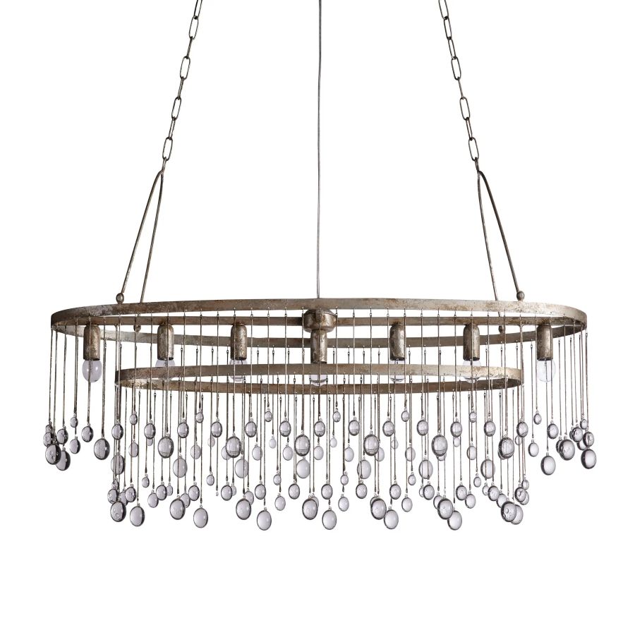 Aubrey Gael Oval Chandelier Chandelier Kevin Studio Inc Silver 52″ W 