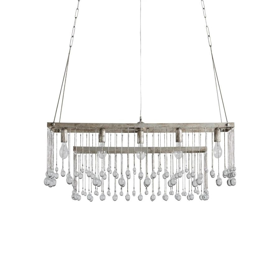 Aubrey Gael Rectangular Chandelier Chandelier Kevin Studio Inc Silver 5-Light 