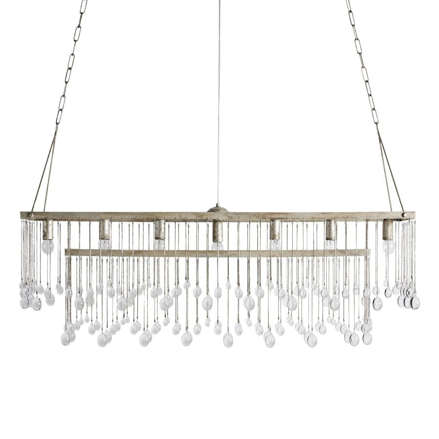 Aubrey Gael Rectangular Chandelier Chandelier Kevin Studio Inc Silver 7-Light 