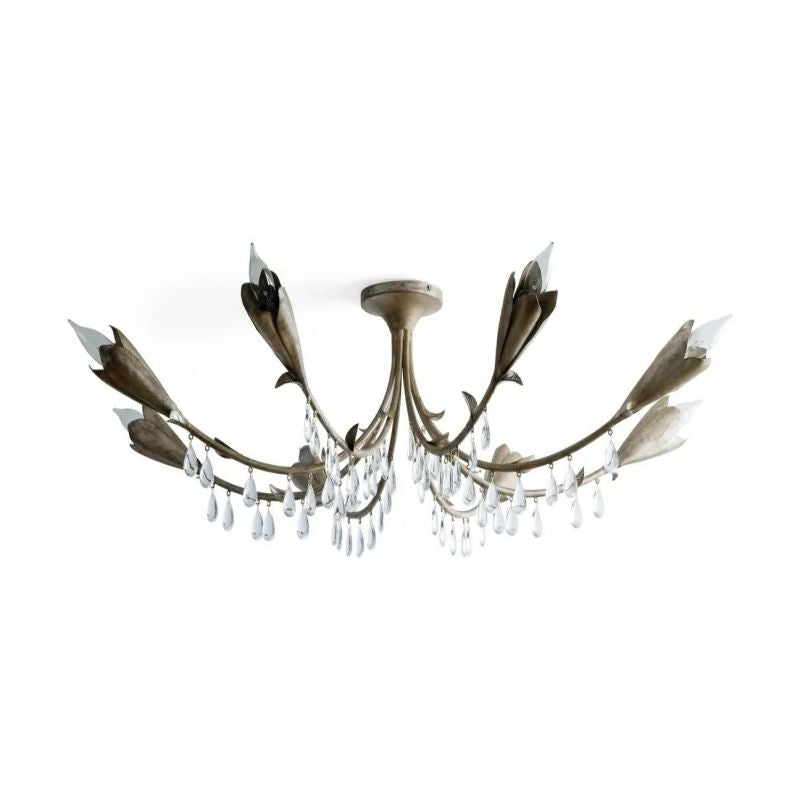 Viticce Leaf Flushmount 8-Light - Silver NORMAL Gothic   