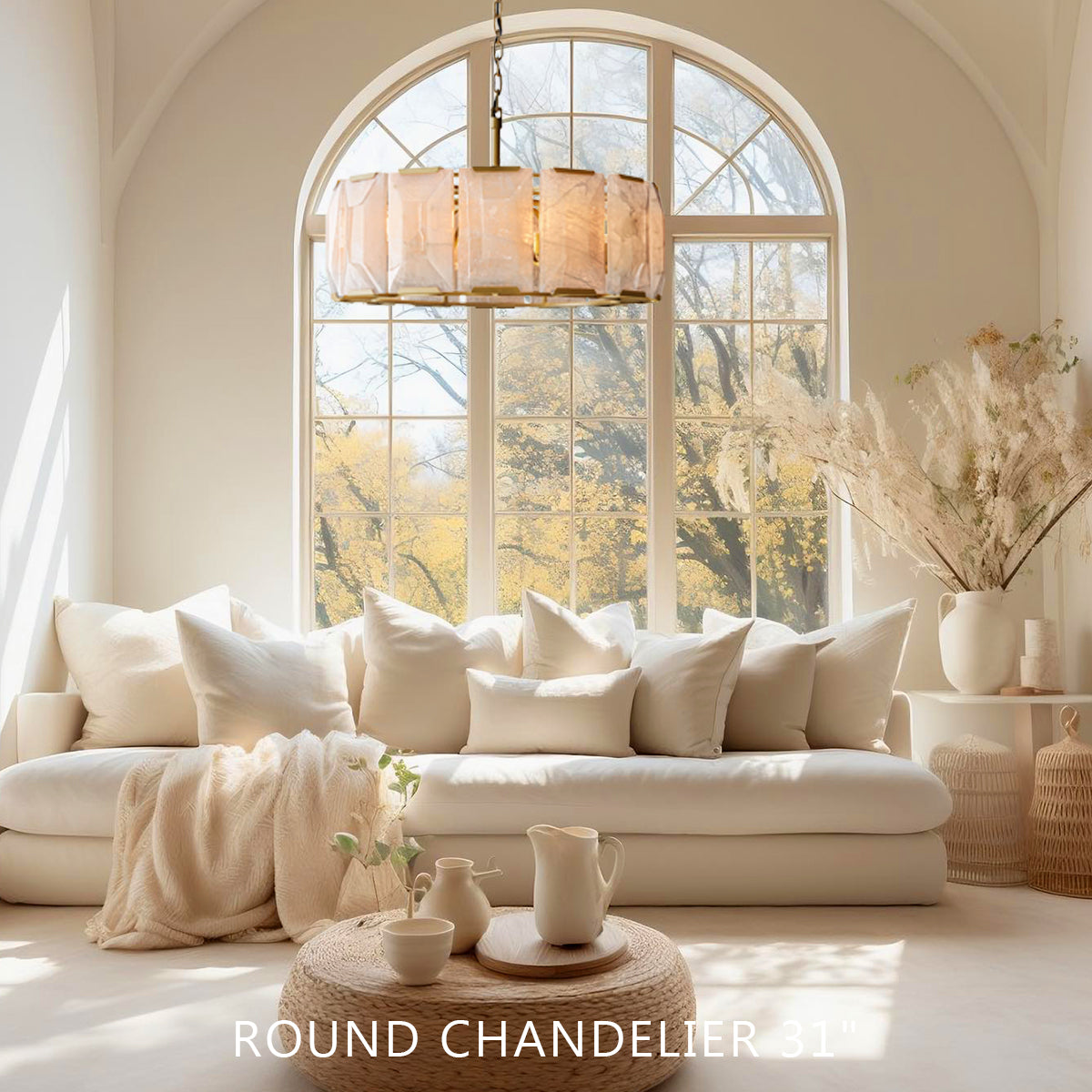 Harlew Calcite Round Chandelier 19"/31"/43"/60"