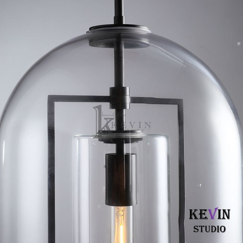 Jazlin Modern Glass Bell Shade Pendant Light 28", 32" Pendant Light Kevin Studio Inc   