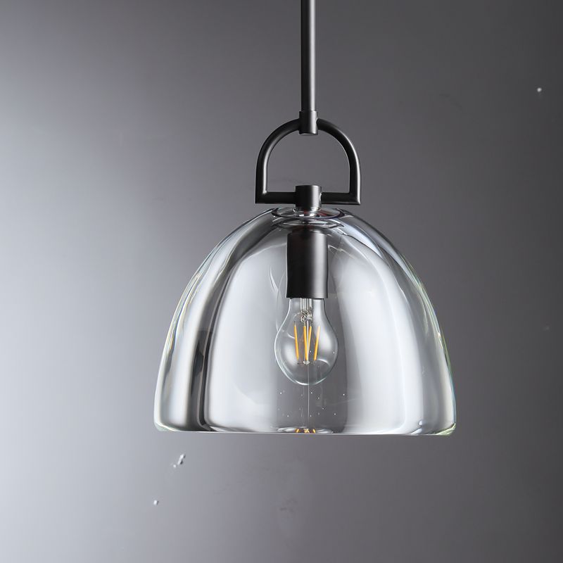 Boten Modern Dome Glass Pendant Light 7", 11", 14" Pendant for living room,Pendant for kitchen,Pendant for bathrooms,Pendant for bedrooms,Pendant for foyer,Pendant for stairways,Pendant for dining room Kevin Studio Inc 14''D Matte Black 