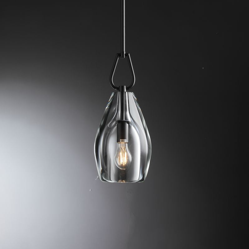 Boten Modern Flute Glass Pendant Light 6", 8", 9" Pendant Light Kevin Studio Inc Matte Black 9''D 