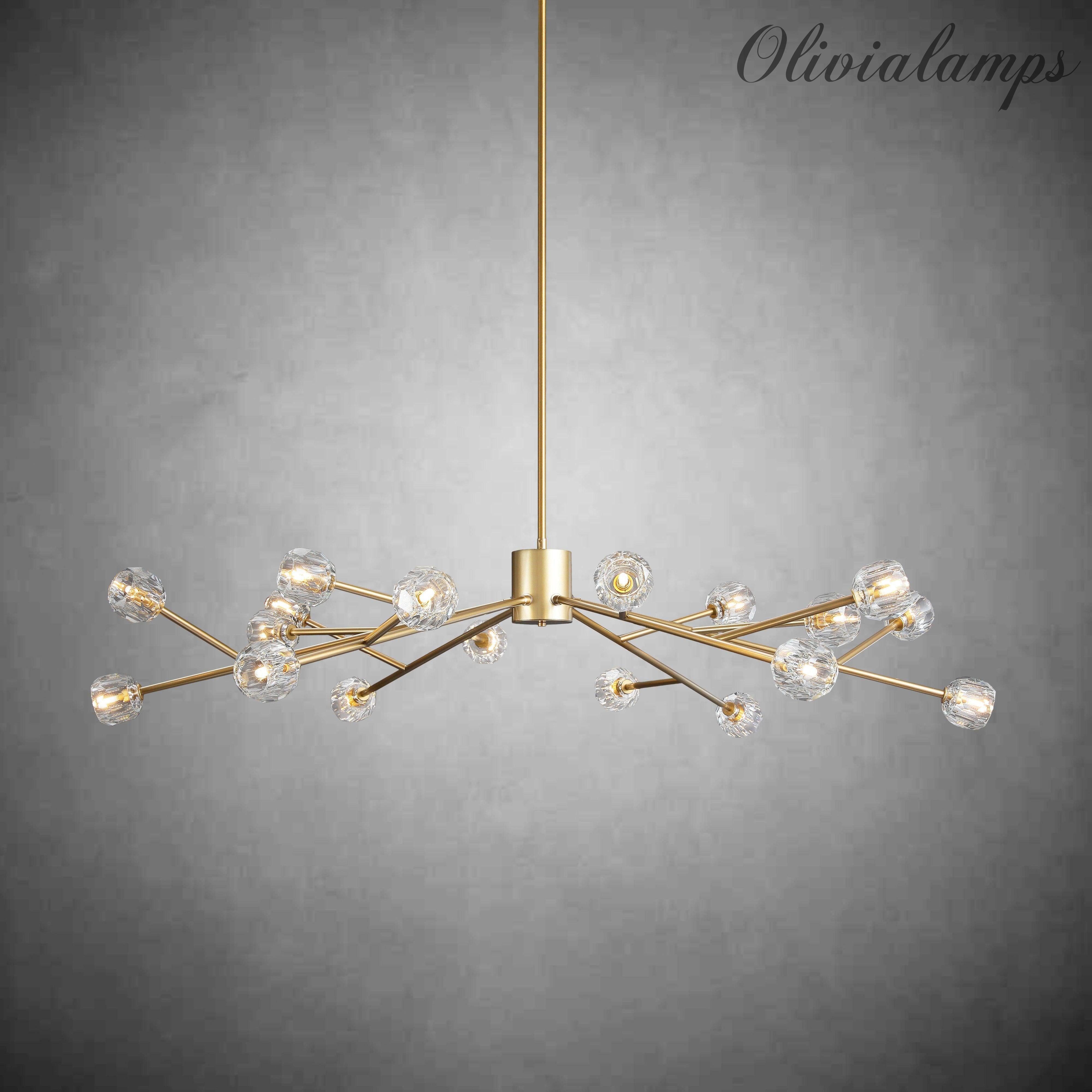 Bille De Crystal Glass Round Chandelier 24"36"48"60"72"