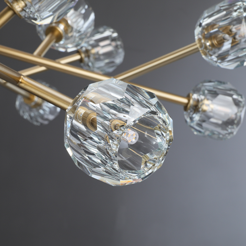 Kristal modern crystal ball round chandelier 24", 36", 48", 60", 72. Crystal ball colors available (Clear/Smoky).