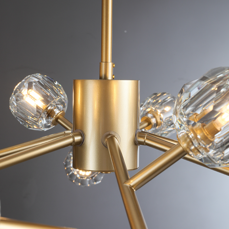 Kristal modern crystal ball round chandelier 24", 36", 48", 60", 72. Crystal ball colors available (Clear/Smoky).