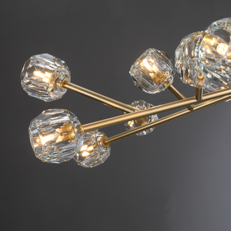 Kristal modern crystal ball round chandelier 24", 36", 48", 60", 72. Crystal ball colors available (Clear/Smoky).