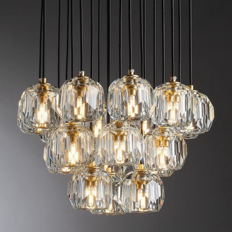 Bille De Crystal Cluster Round Chandelier 14"19"24"30"40"