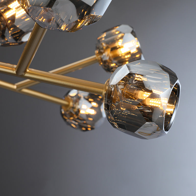 Kristal modern crystal ball round chandelier 24", 36", 48", 60", 72. Crystal ball colors available (Clear/Smoky).