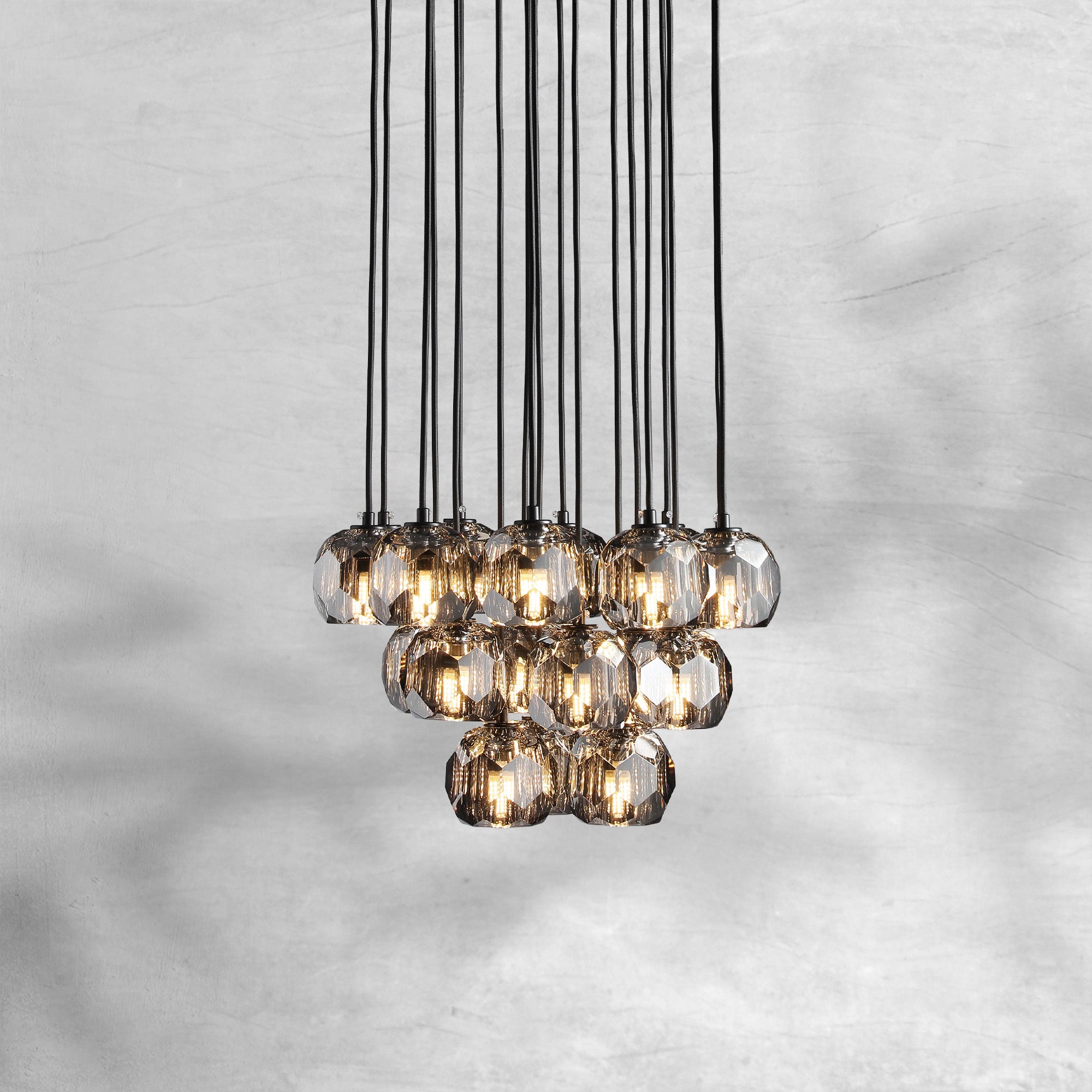 Bille De Crystal Cluster Round Chandelier 14"19"24"30"40"