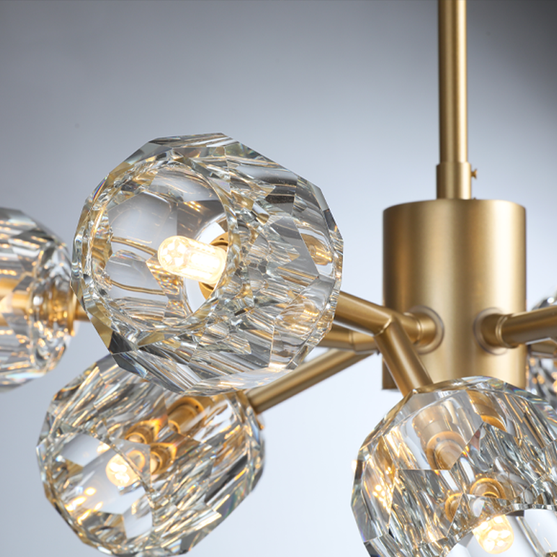 Kristal modern crystal ball round chandelier 24", 36", 48", 60", 72. Crystal ball colors available (Clear/Smoky).