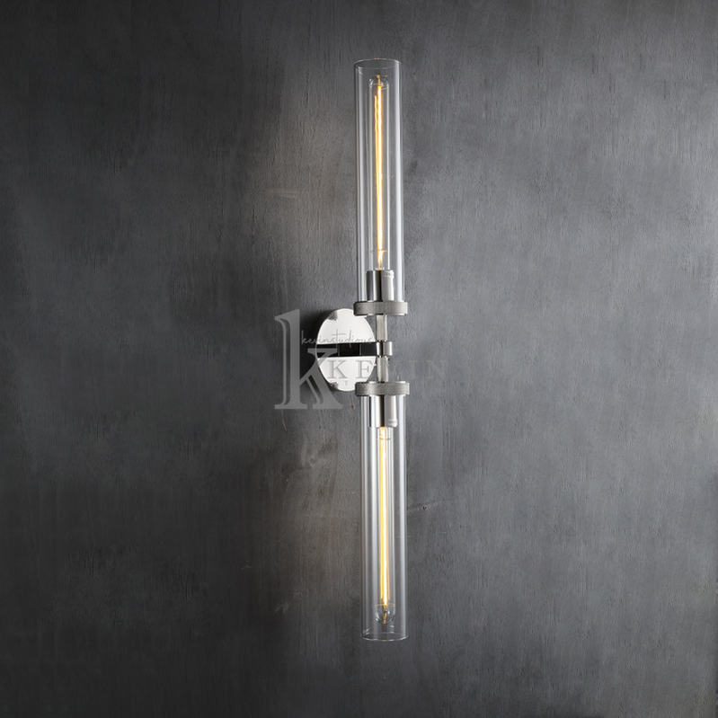 Kina Modern Knurled Grand Linear Wall Sconce 21", 31" wall sconce Kevin Studio Inc 21" Polished Nickel 