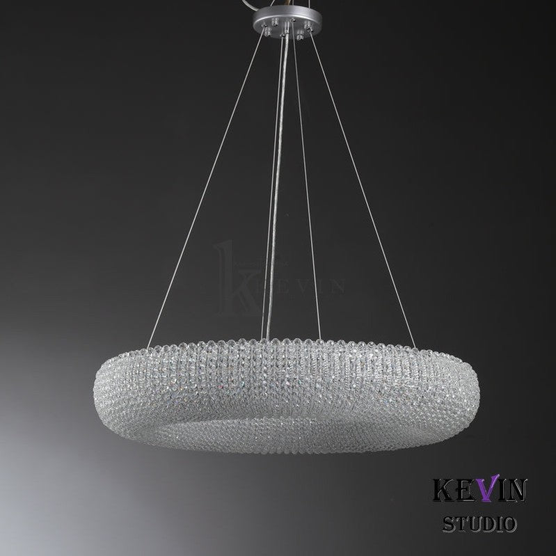 Notus Modern Halo Round Clear Crystal Chandelier chandelier Kevin Studio Inc   