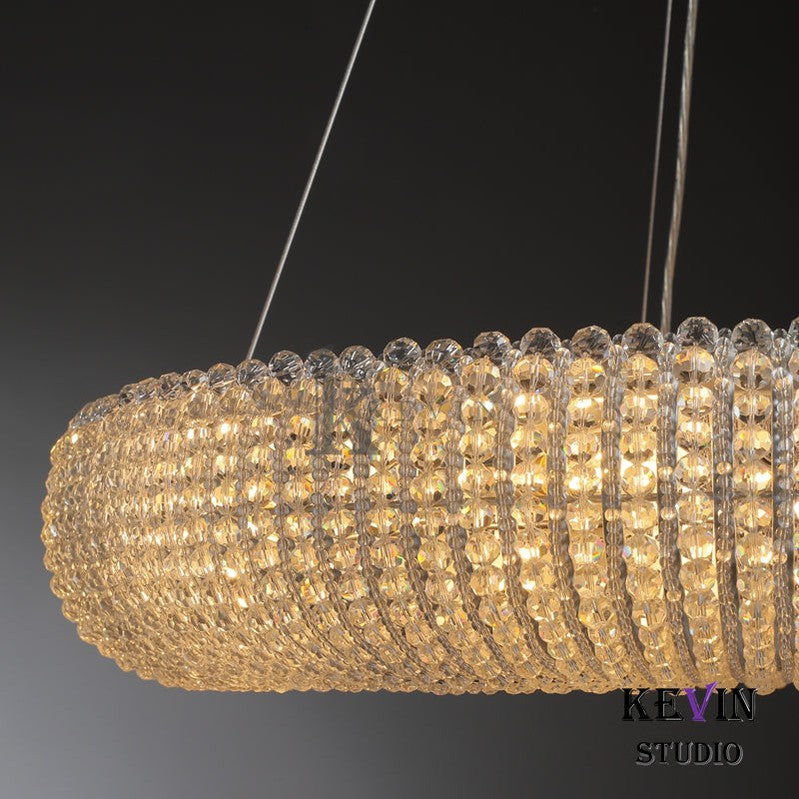 Notus Modern Halo Round Clear Crystal Chandelier chandelier Kevin Studio Inc   