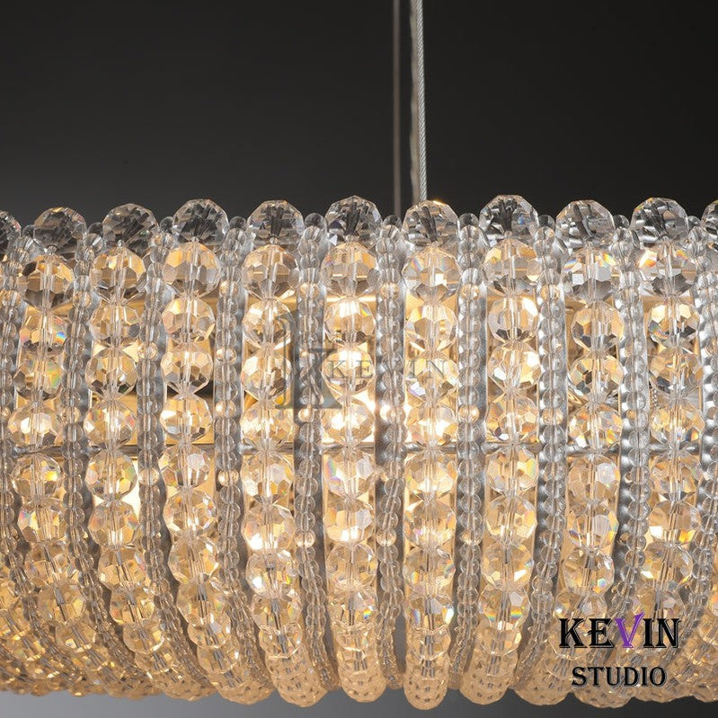 Notus Modern Halo Round Clear Crystal Chandelier chandelier Kevin Studio Inc   