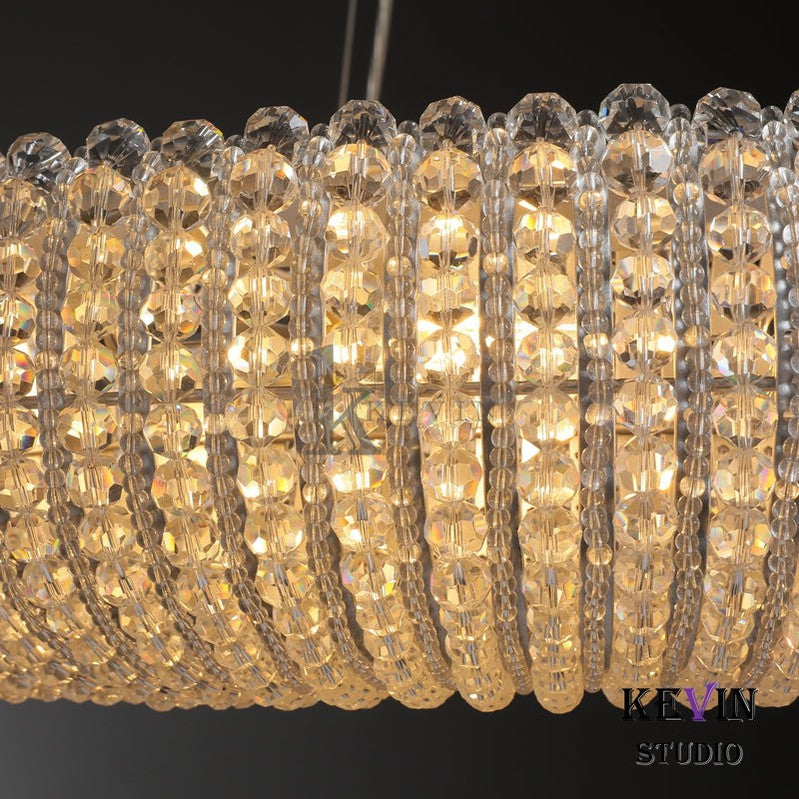 Notus Modern Halo Round Clear Crystal Chandelier chandelier Kevin Studio Inc   