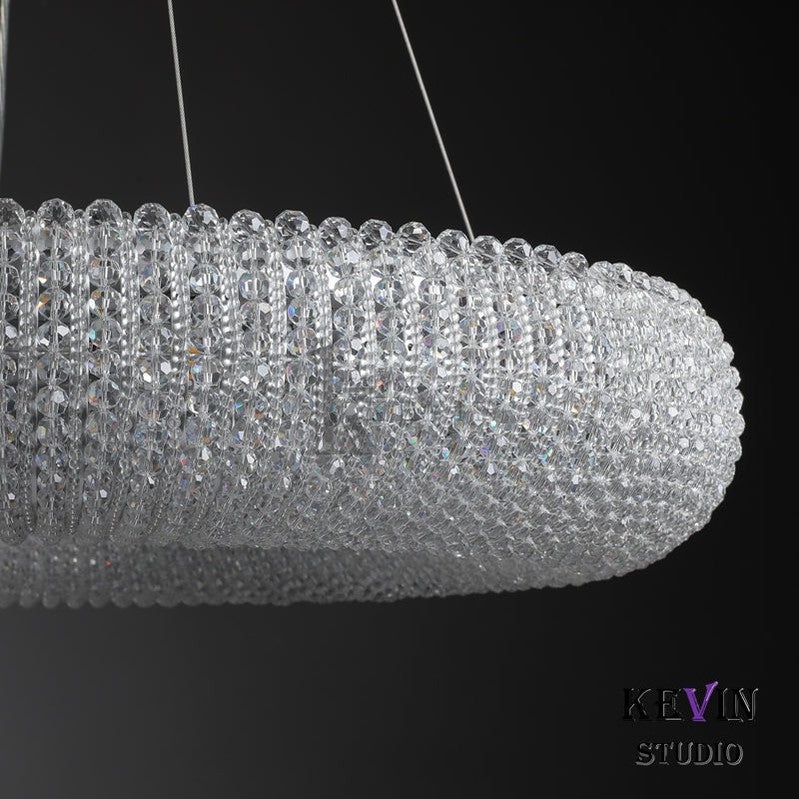 Notus Modern Halo Round Clear Crystal Chandelier chandelier Kevin Studio Inc   