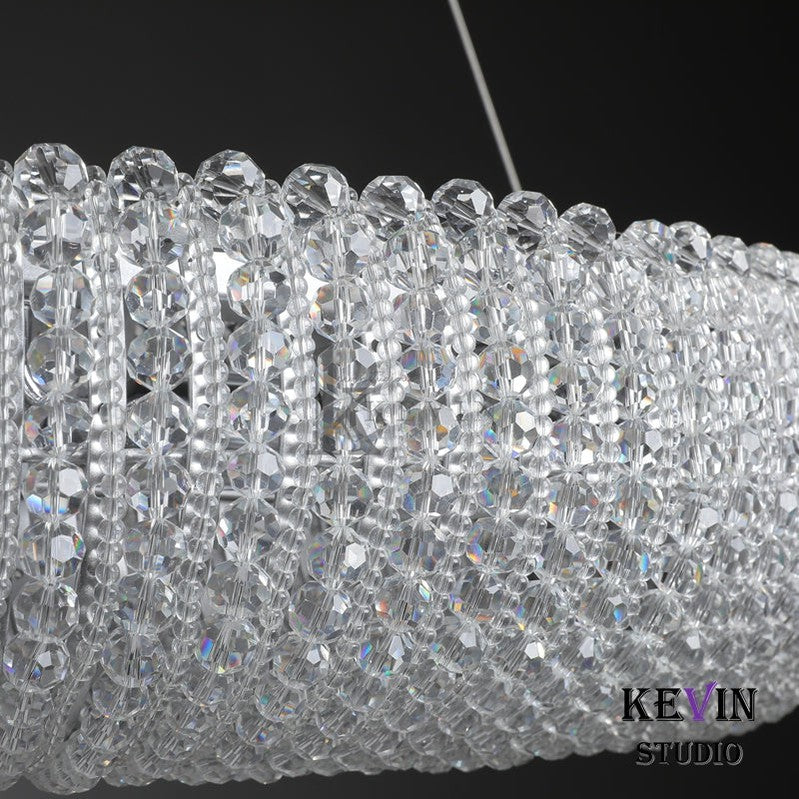 Notus Modern Halo Round Clear Crystal Chandelier chandelier Kevin Studio Inc   