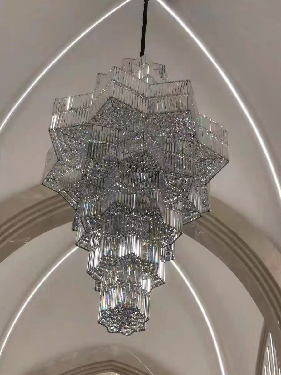 Luxury Extra Large Plaza Multi-Tier Crystal Chandelier For  Hotel Hall / 2 Story Foyer / High Ceiling Living Room Chandeliers Kevinstudiolives   