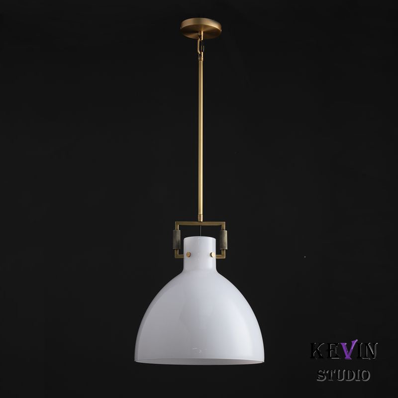 Queena Modern Milk Glass Pendant Light, Kitchen Island Pendant Lamp Pendant Light Kevin Studio Inc   