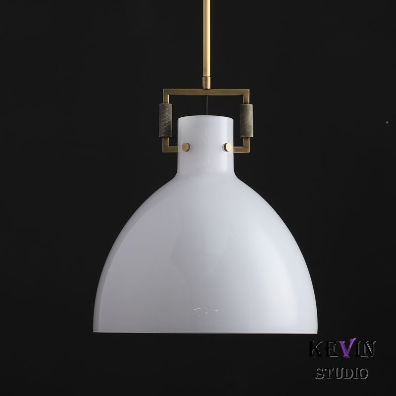 Queena Modern Milk Glass Pendant Light, Kitchen Island Pendant Lamp Pendant Light Kevin Studio Inc   