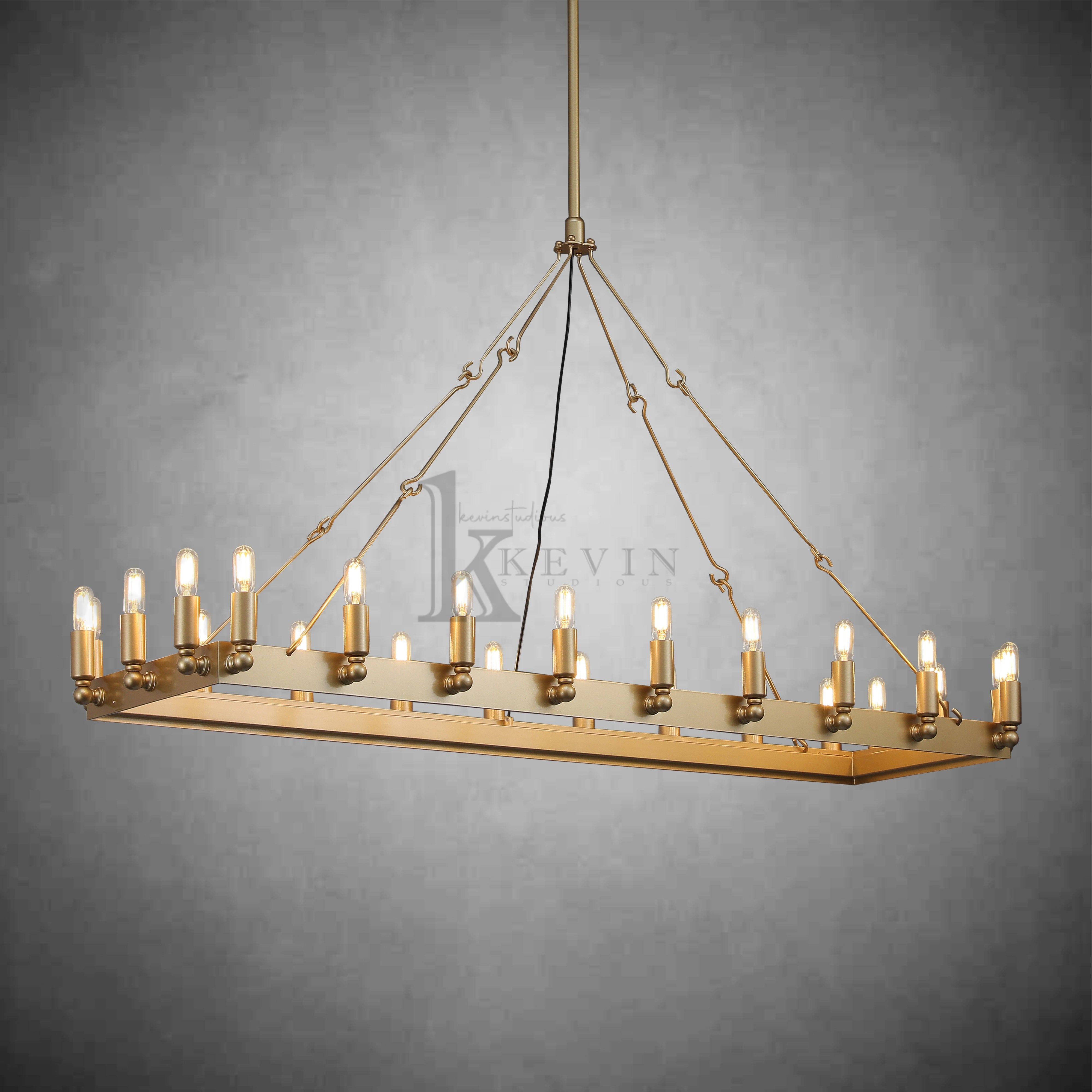 Dania Vintage Rectangular Chandelier 41“, 52"