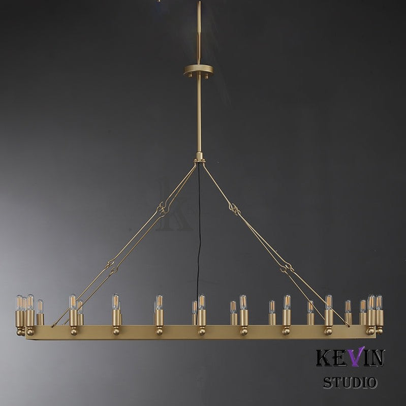 Kollie Vintage Rectangular Chandelier 41“, 52" chandelier Kevin Studio Inc   