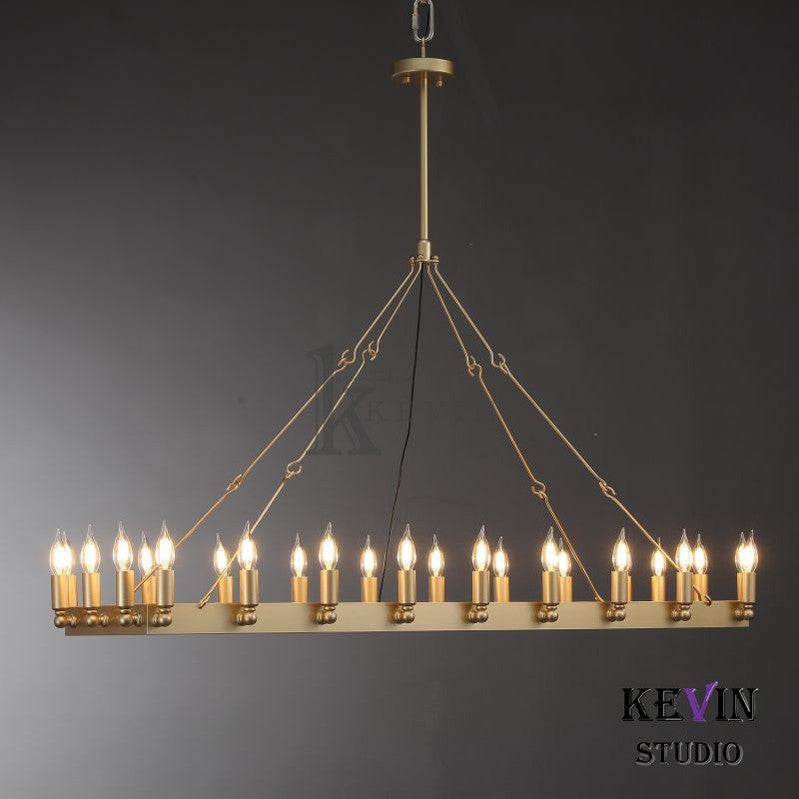 Kollie Vintage Rectangular Chandelier 41“, 52" chandelier Kevin Studio Inc   