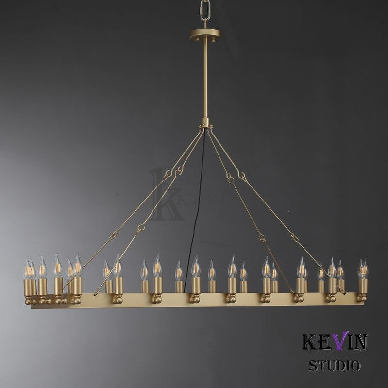 Kollie Vintage Rectangular Chandelier 41“, 52" chandelier Kevin Studio Inc   