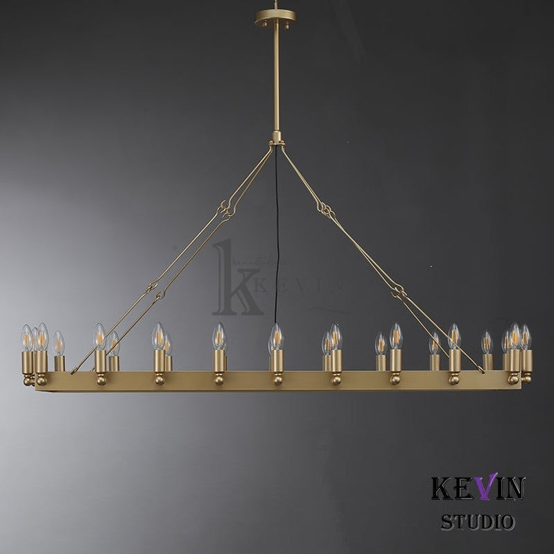 Kollie Vintage Rectangular Chandelier 41“, 52" chandelier Kevin Studio Inc   