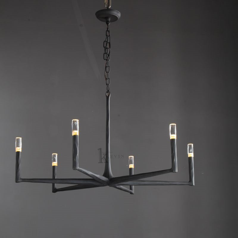 Paula Modern Forged Brass Round Chandelier chandelier Kevin Studio Inc   