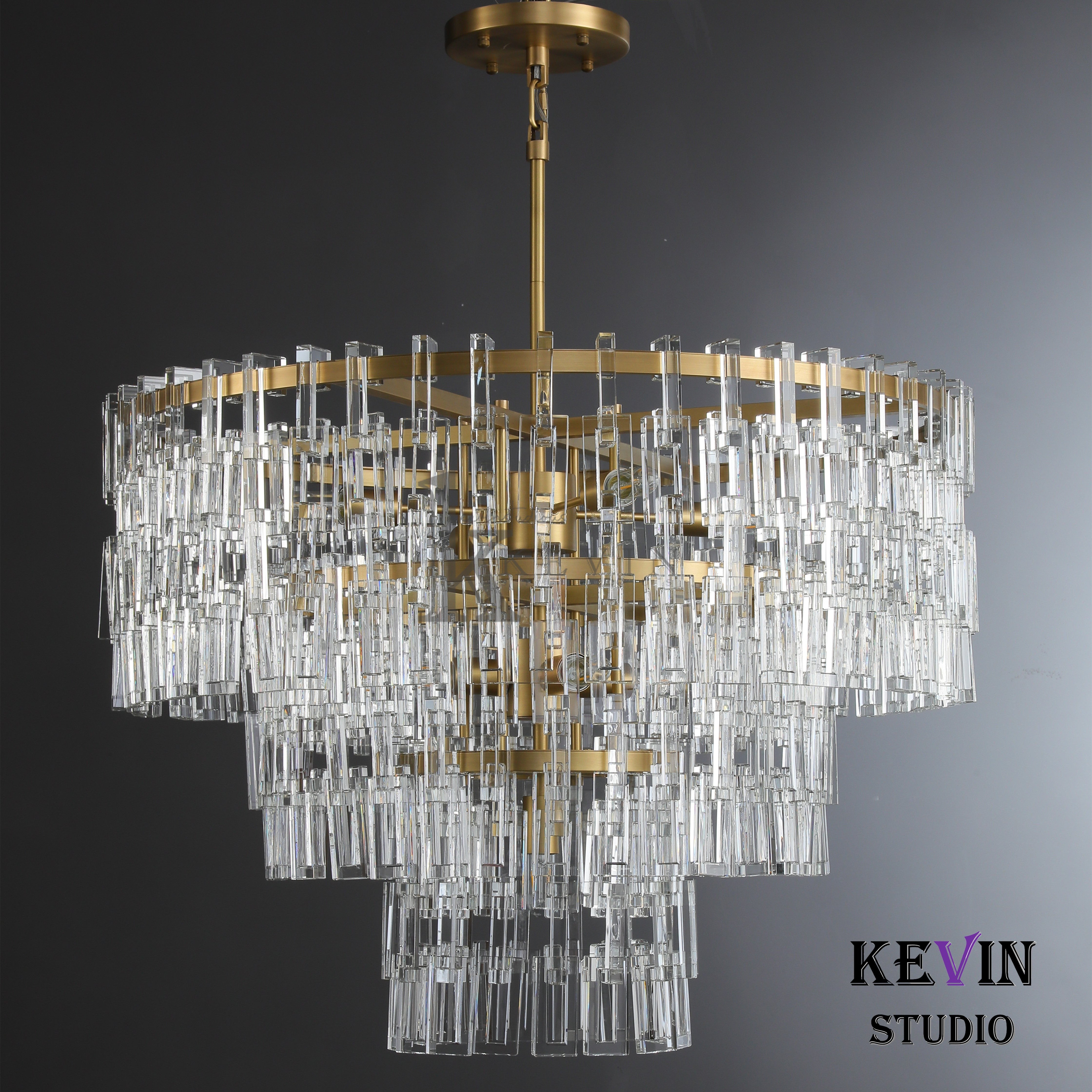 Momela Modern Tiered Round Crystal Chandelier 36'', 48", 60" chandelier Kevin Studio Inc   