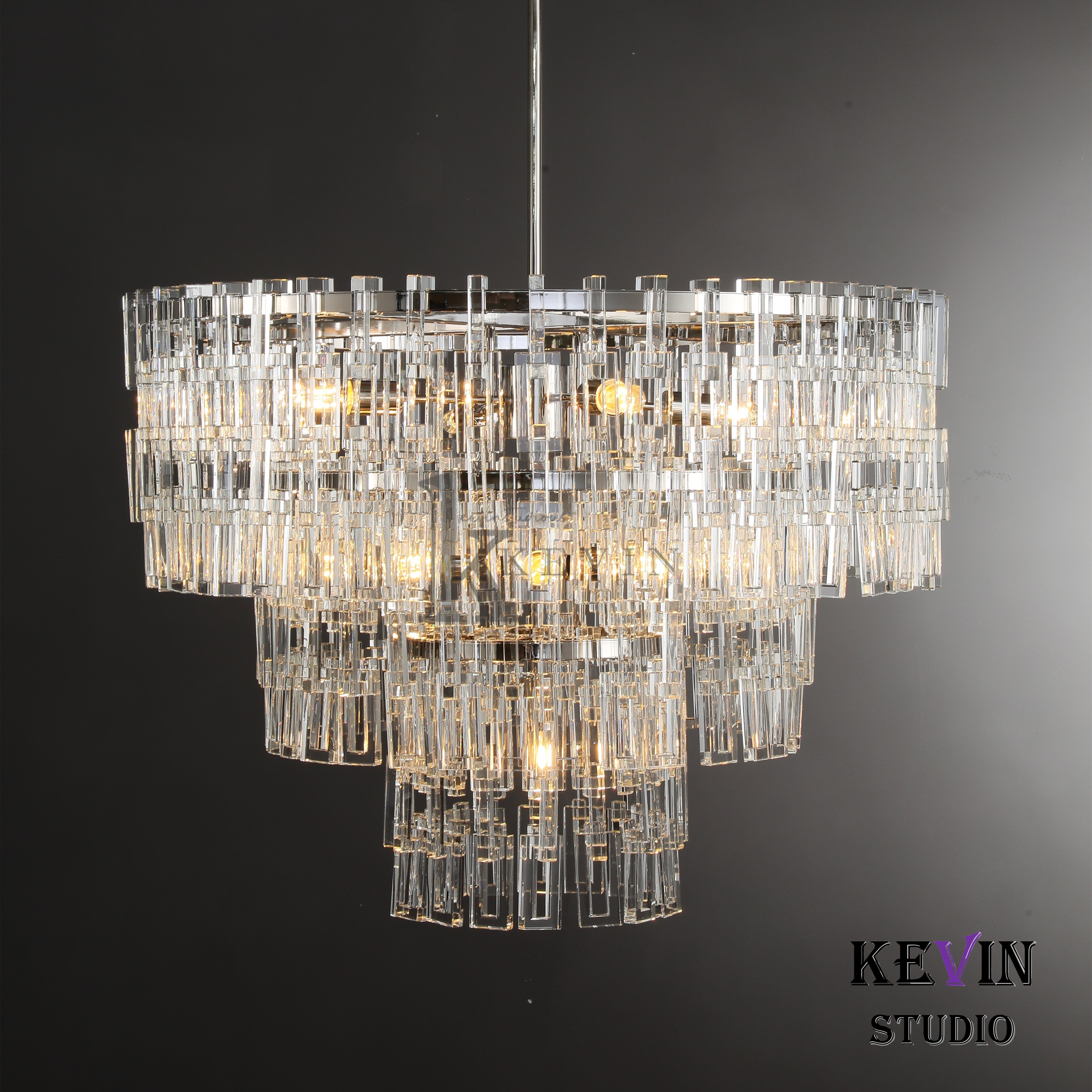 Momela Modern Tiered Round Crystal Chandelier 36'', 48", 60" chandelier Kevin Studio Inc   