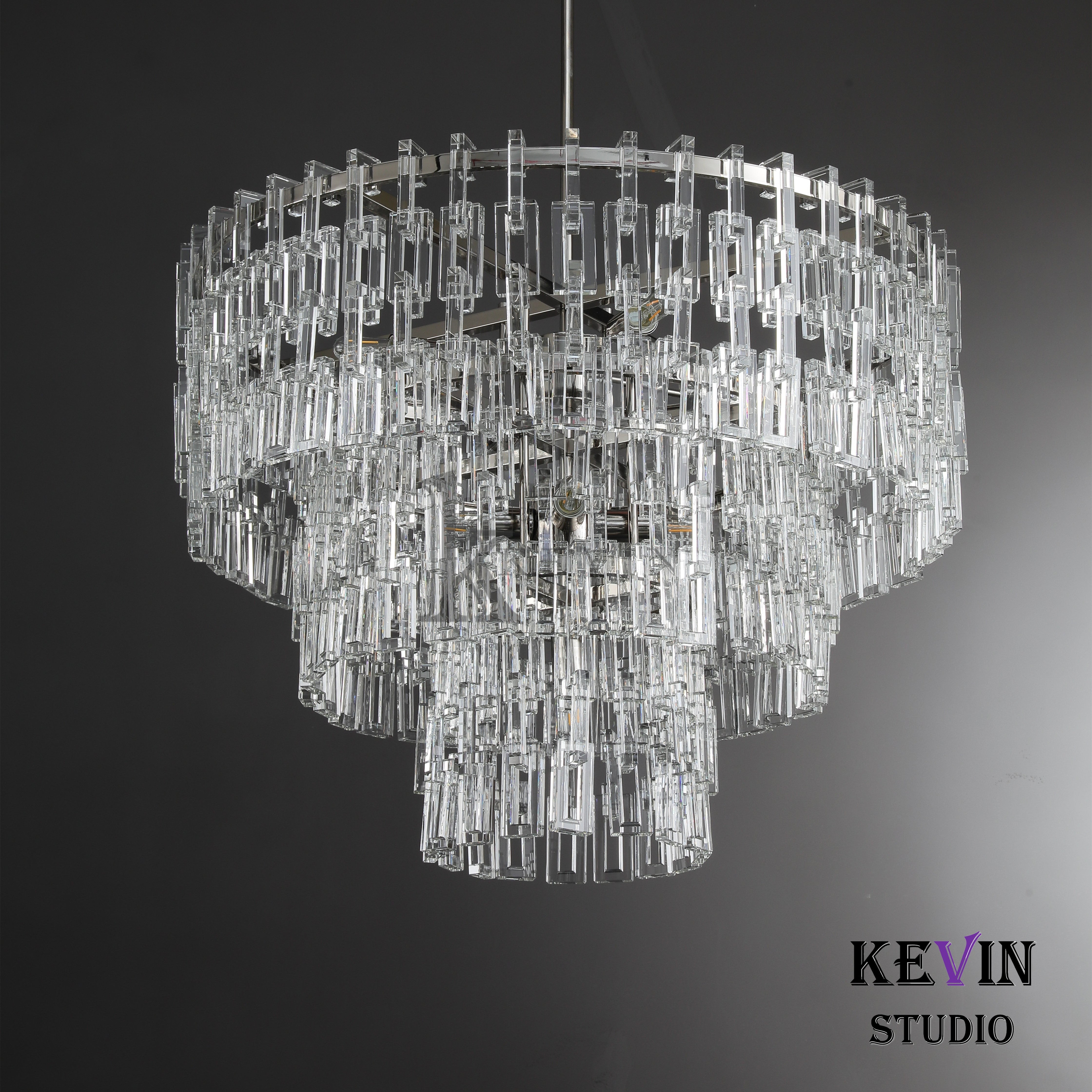 Momela Modern Tiered Round Crystal Chandelier 36'', 48", 60" chandelier Kevin Studio Inc   