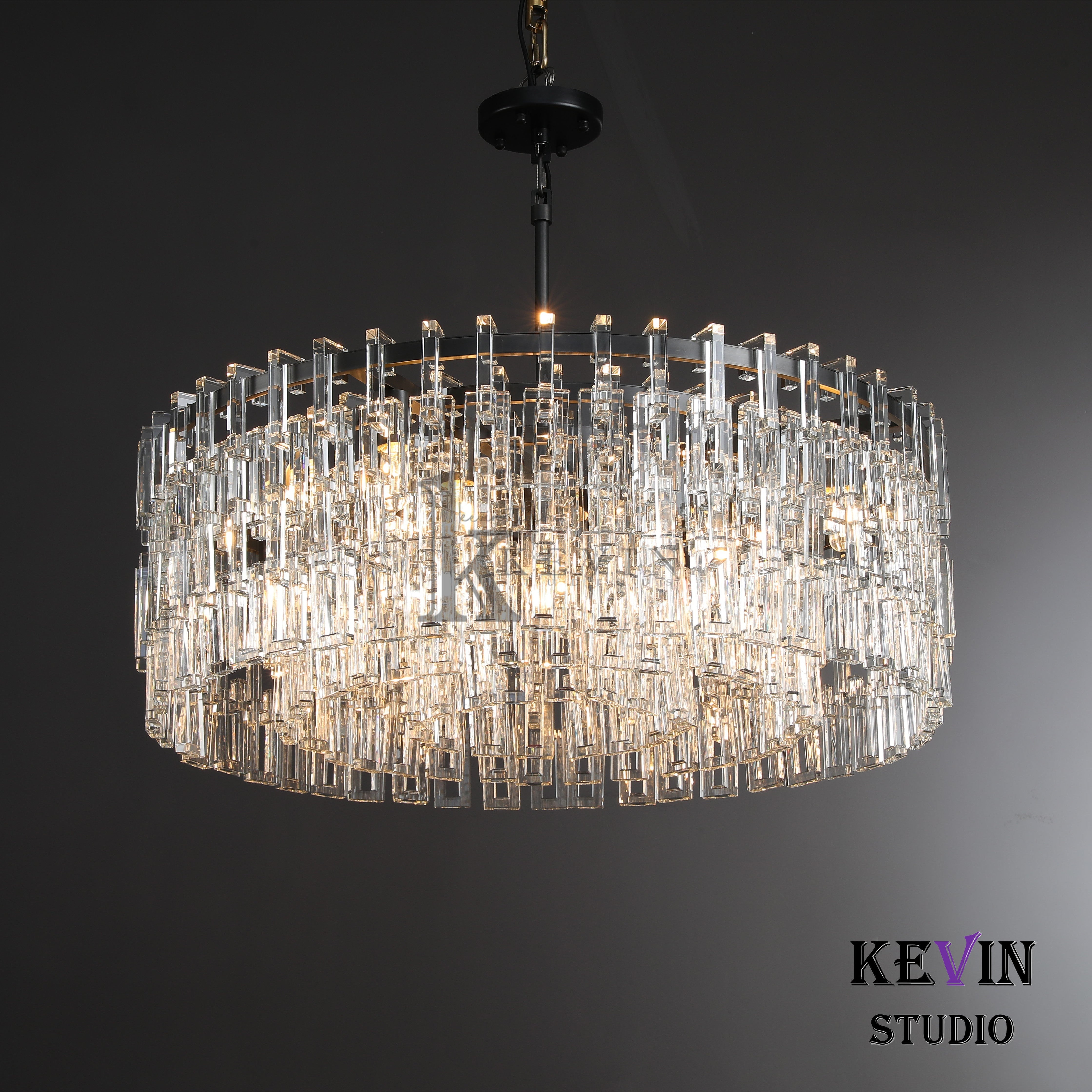 Momela Modern Round Crystal Chandelier 36", 48", 60" chandelier Kevin Studio Inc   