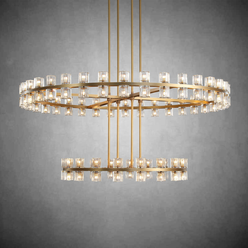 Arcachen Crystal Round 2-Tier Chandelier 60"