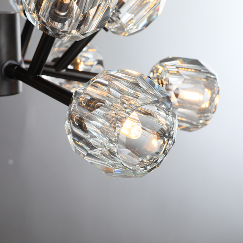 Kristal modern crystal ball round chandelier 24", 36", 48", 60", 72. Crystal ball colors available (Clear/Smoky).