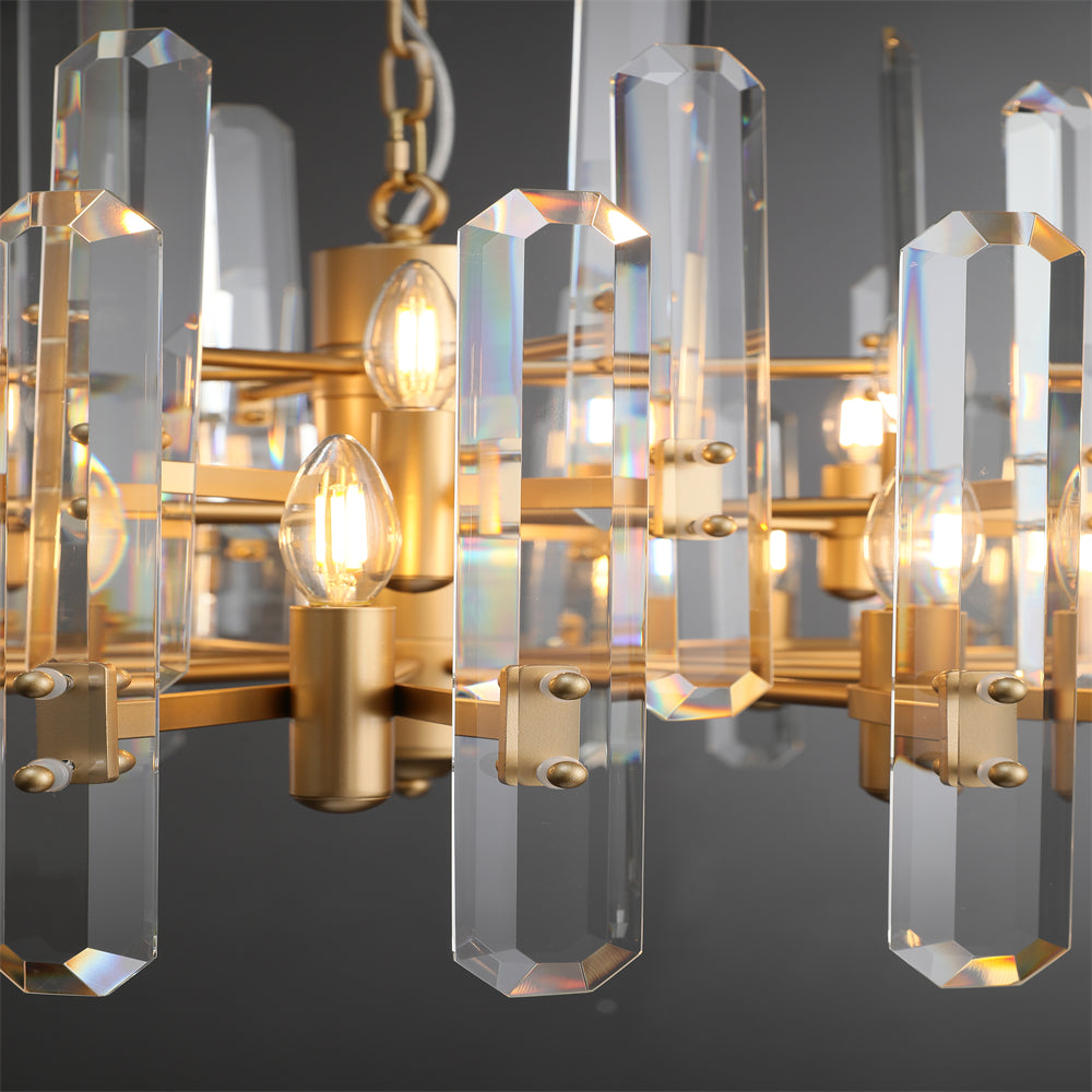 Bradley Modern Faceted Crystal Prism Chandelier 24", 36", 48