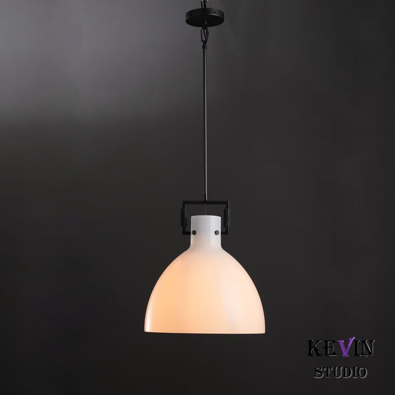 Queena Modern Milk Glass Pendant Light, Kitchen Island Pendant Lamp Pendant Light Kevin Studio Inc   